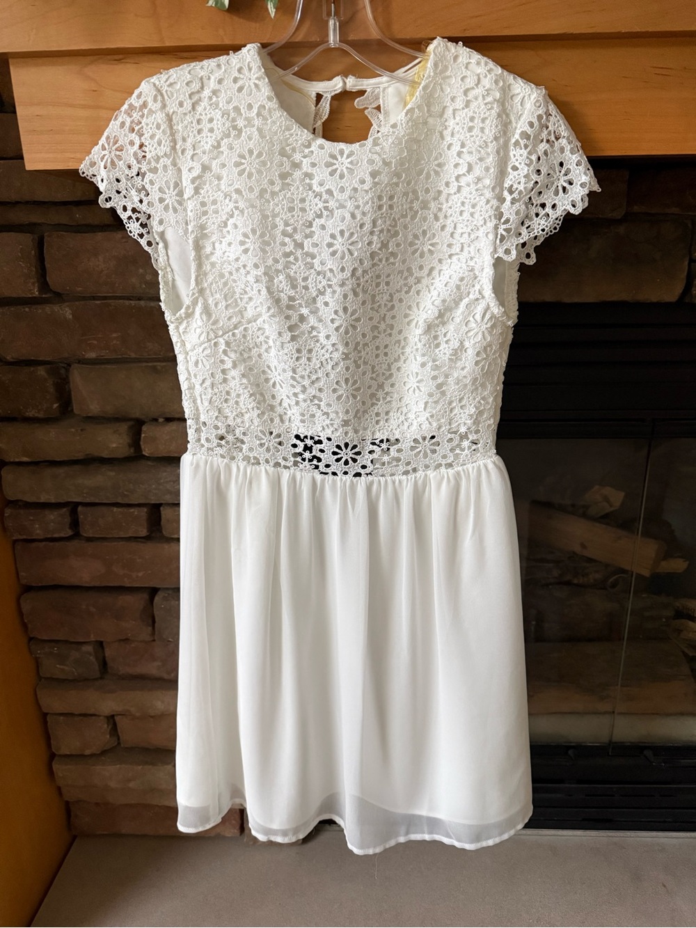 Francesca White Lace Bodice Lined  Dress Size XXS